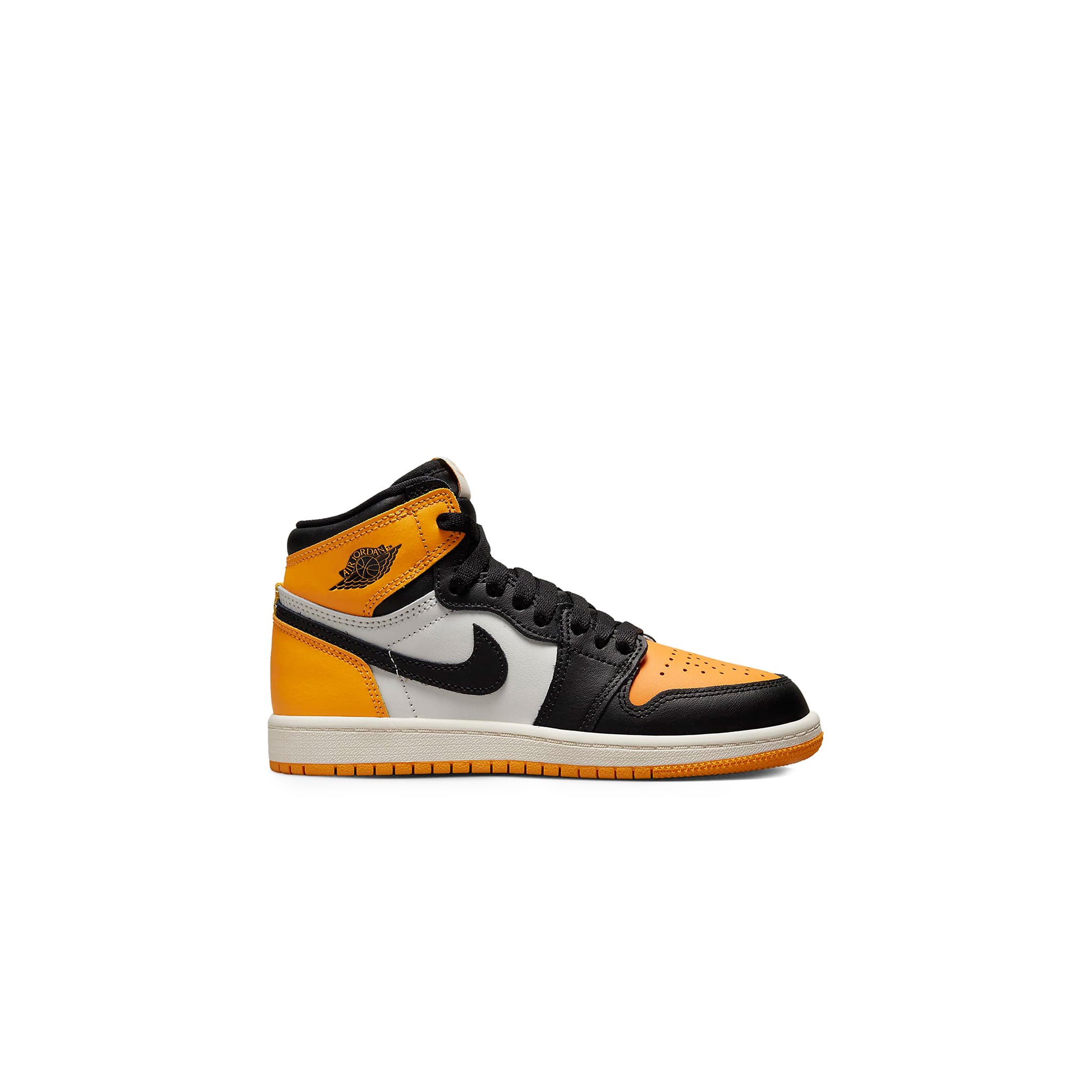 Side view of Air Jordan 1 Retro High OG Yellow Toe Taxi (PS) AQ2664-711